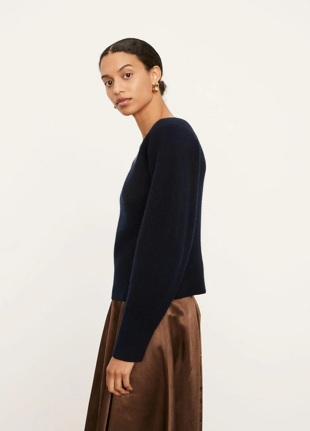 Open Neck Pullover in Coastal Blue